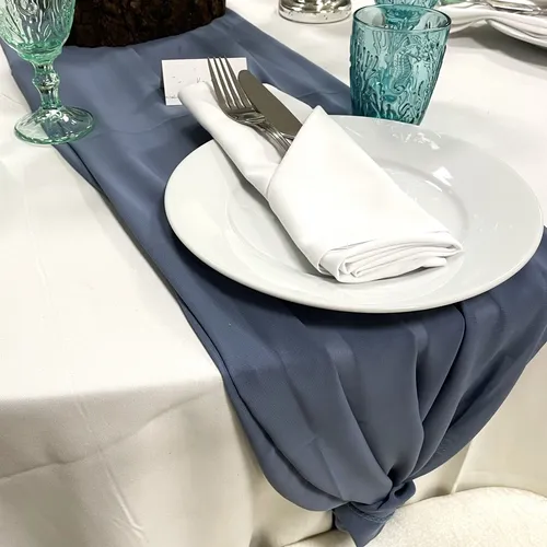 Blue chiffon table runner