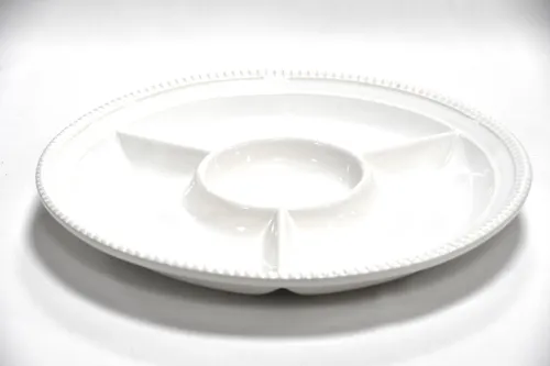 Round dip sharing 3 compartment platter