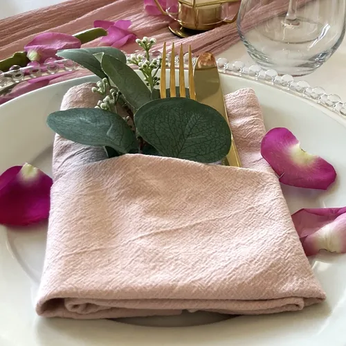 Pink stonewash linen napkin