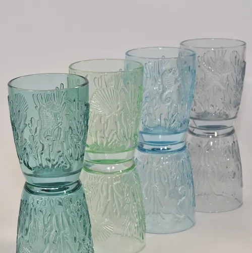 Embossed marine water tumbler (multi-coloured)