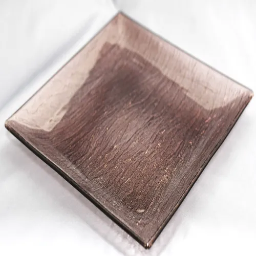 Purple glass square plate