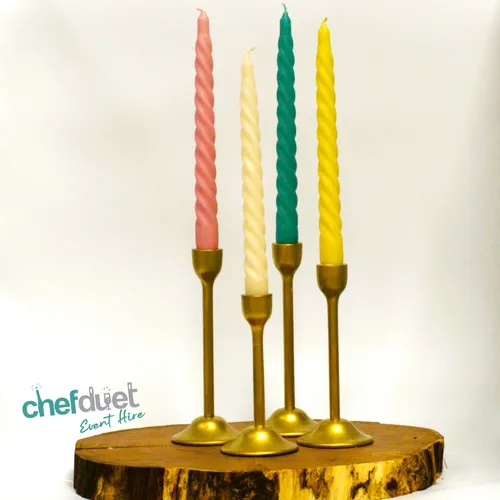 Wax Taper Dinner Candles (twisted)