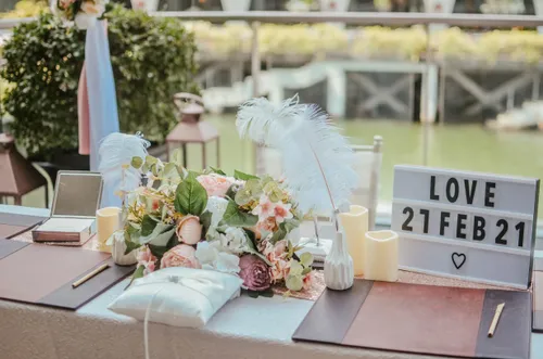 Sweet Pink Solemnisation Table & Chair Set