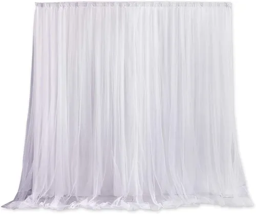 White Tulle Mesh Backdrop Cloth
