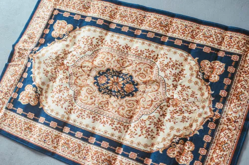 Baroque Velvet Rug (Navy Blue)