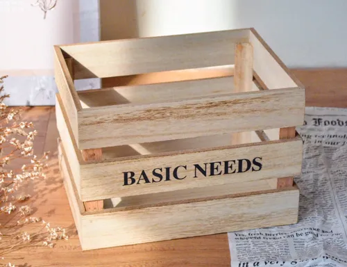 'Basic Needs' Mini Wood Crate