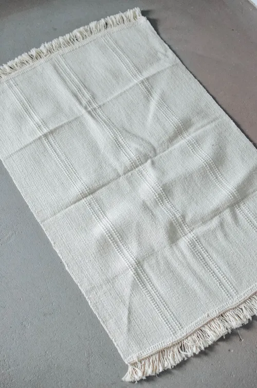 Bohemian Tassel Woven Rug (Cream)