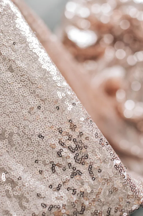 Chiffon Sequin Fabric (Rose Gold)