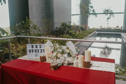 Crimson Elegance Solemnisation Table & Chair Set