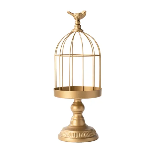 Gold Minimalist Bird Cage Holder