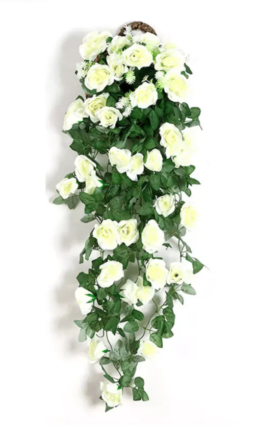Artificial White Rose Botanical Vines
