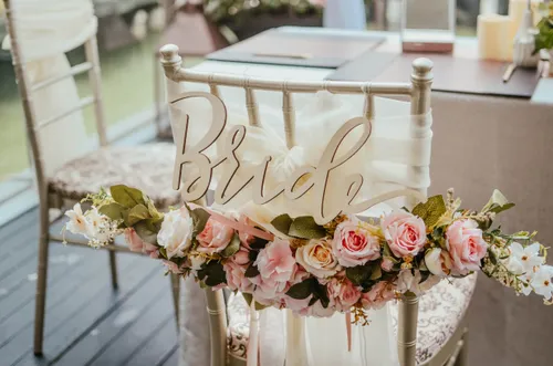 'Bride' Blush Pink Flower Chair  Arrangement 