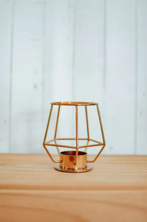 Gold Geometric Tea Candle Holder
