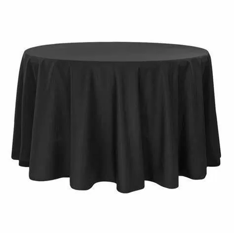 2.4m Black Round Tablecloth