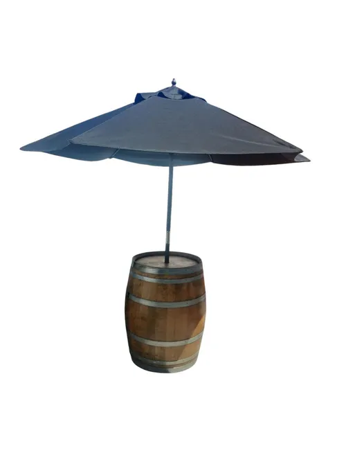 Wine Barrel with Umbrella
