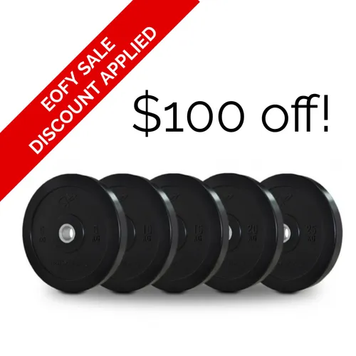Black Olympic Bumper Plates 100kg set