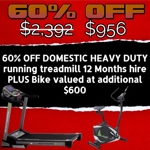 60% OFF DOMESTIC HEAVY DUTY running treadmill 12 Months hire