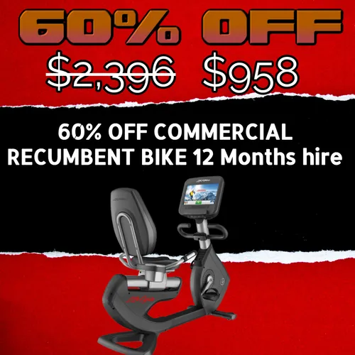 60% OFF COMMERCIAL RECUMBENT BIKE hire 12 months