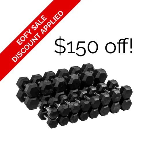 5-20Kg 10 Pair Rubber Hex Dumbells set