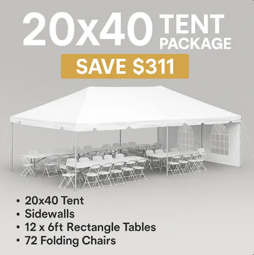 20x40 Tent Package - 2 Day Rental (SAVE $311)