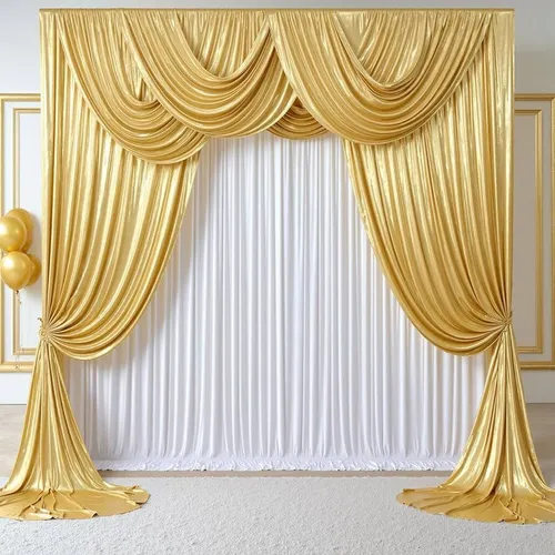 Sequin Backdrop Curtain - 20' W x 10' H - Gold