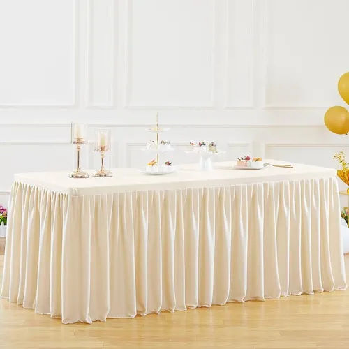 Light Champagne Rectangle  tablecloth polyester 8ft