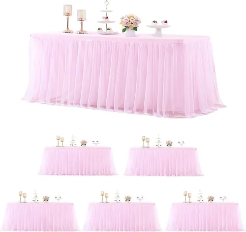 Rental- Pink Tutu Table Skirt -14 ft.