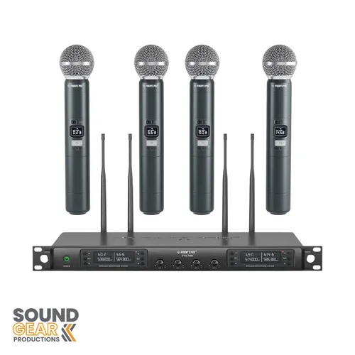 Phenyx Pro Wireless Microphone System - Four (4) Mic (PTU-7000-4h)