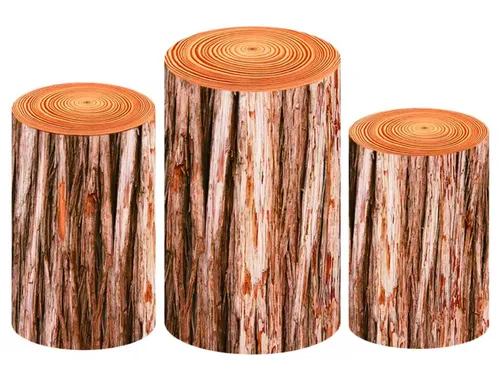 3 pcs cylinder stand with wood covers 