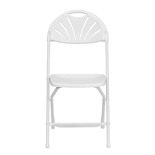 Chair, White Folding, Fan-back 