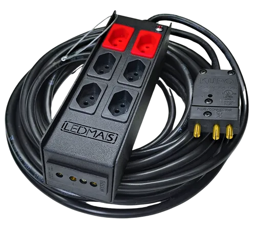 Régua PTV 20A para ABNT 3 Pinos (6 Entradas) 5m LEDMAIS