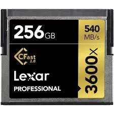 Cartão de Memória 256GB Professional 3600X CFast 2.0 LEXAR