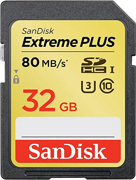 Cartão SD 32GB 80MB/s Extreme Plus U1 Classe 10 SANDISK