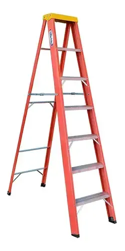 Escada Dupla Tesoura de Fibra de Vidro (7 Degraus) 2,1m WBERTOLO