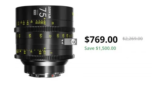 DZOFilm VESPID 75mm T2.1 Lens PL Mount