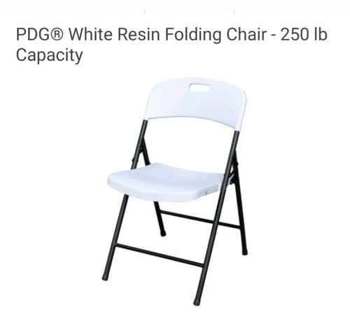 Chair, White Resin Folding - 250 lb Capacity