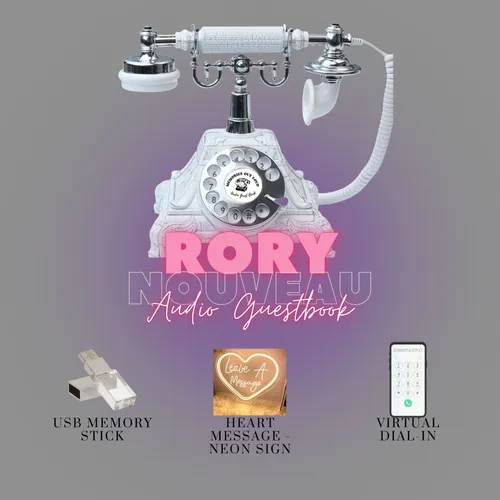 Rory (White & Silver) Nouveau - Audio Guestbook Rental - Black Friday Sale