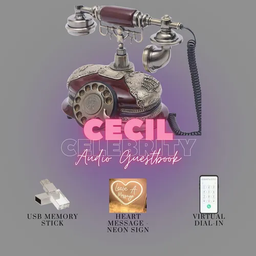 Cecil (Dark Red) Celebrity - Audio Guestbook Rental - Black Friday Sale