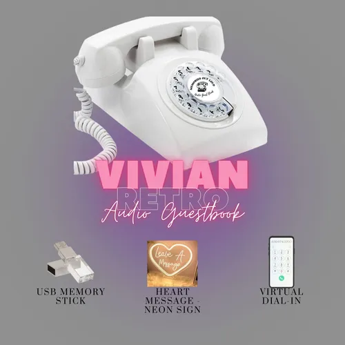 Vivian (White) Retro - Audio Guestbook Rental - Black Friday Sale