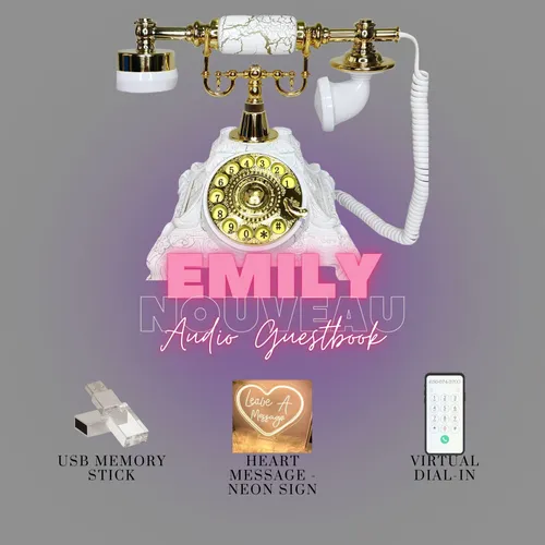 Emily (White & Gold) Nouveau - Audio Guestbook Rental - Black Friday Sale