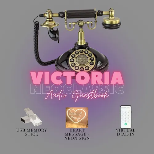 Victoria (Black & Gold) Neoclassic - Audio Guestbook Rental - Black Friday Sale