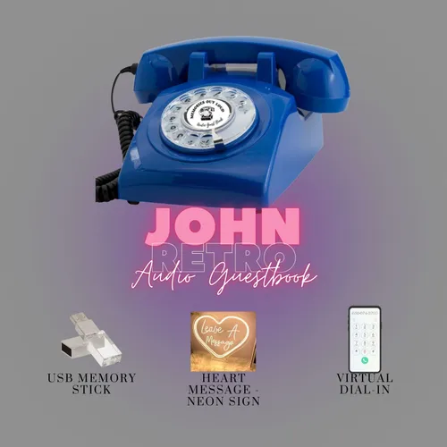John (Cobalt) Retro - Audio Guestbook Rental - Black Friday Sale
