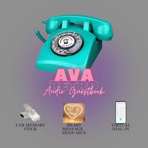Ava (Turquoise) Retro - Audio Guestbook Rental - Black Friday Sale