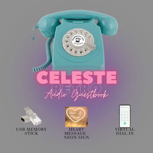 Celeste (French Blue) Retro - Audio Guestbook Rental - Black Friday Sale