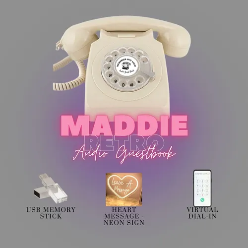 Maddie (Ivory) Retro - Audio Guestbook Rental - Black Friday Sale