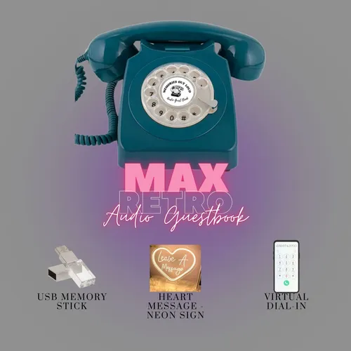 Max (Azure) Retro - Audio Guestbook Rental - Black Friday Sale