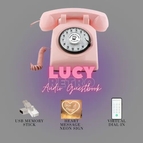Lucy (Pink) Retro - Audio Guestbook Rental - Black Friday Sale