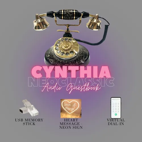Cynthia (Black & Gold) Neoclassic - Audio Guestbook Rental - Black Friday Sale