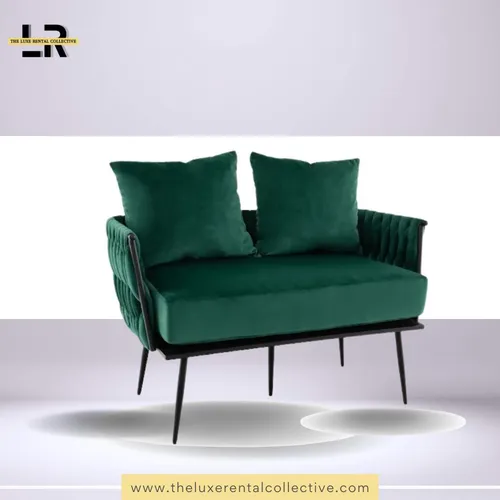 Dainty Green Mini Loveseat Sofa (SH) 