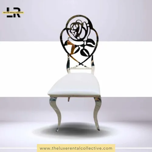 Rose Back Silver Luxe Chair (R)